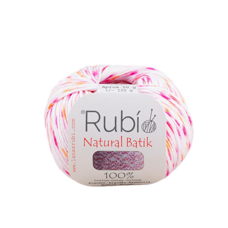 Ovillo Rubí Natural Batik – Algodón multicolor 50 g