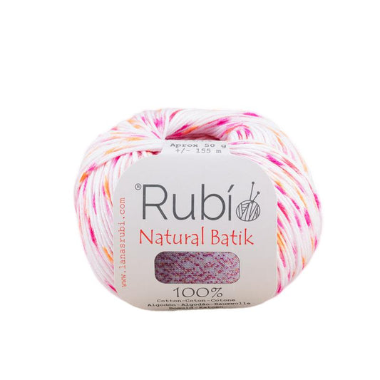 Ovillo Rubí Natural Batik – Algodón multicolor 50 g