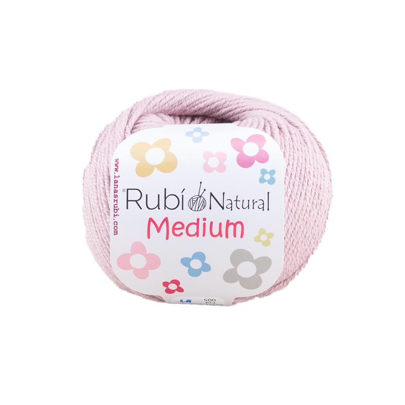 Ruby Natural Medium Ball – Cotton 50 g, medium thickness