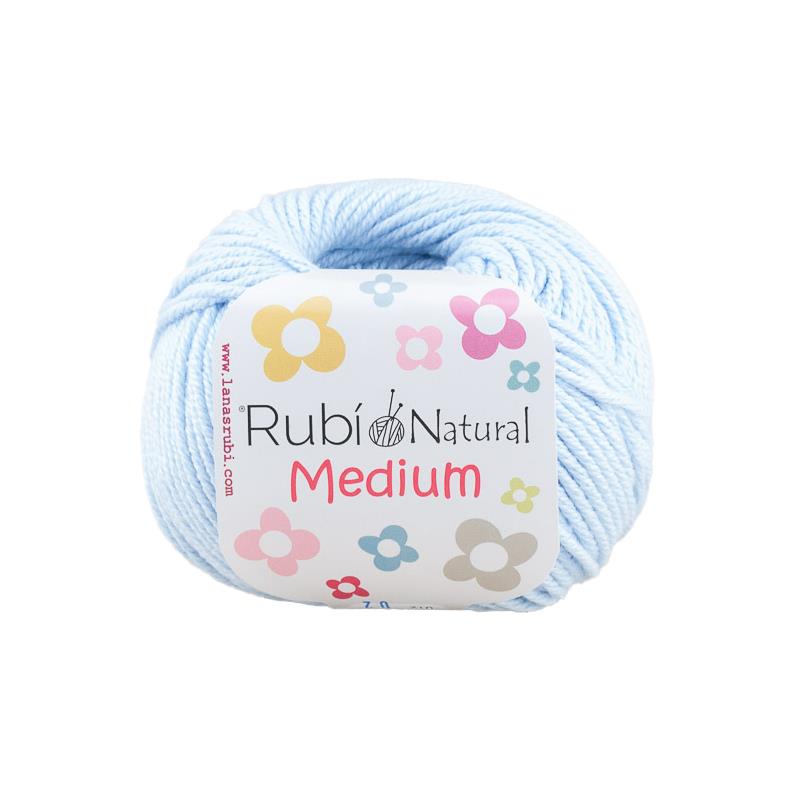Ruby Natural Medium Ball – Cotton 50 g, medium thickness