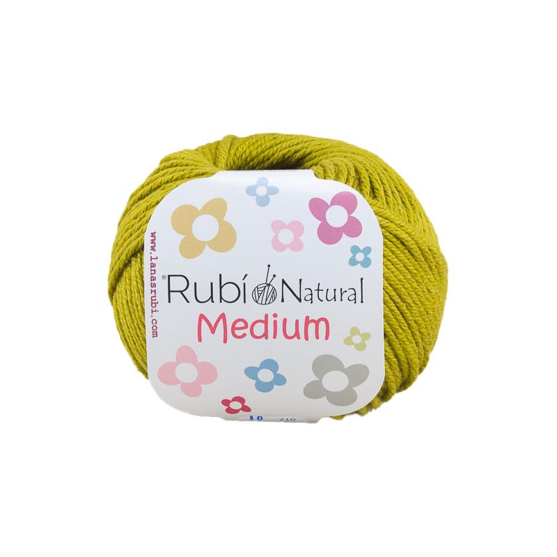 Ruby Natural Medium Ball – Cotton 50 g, medium thickness