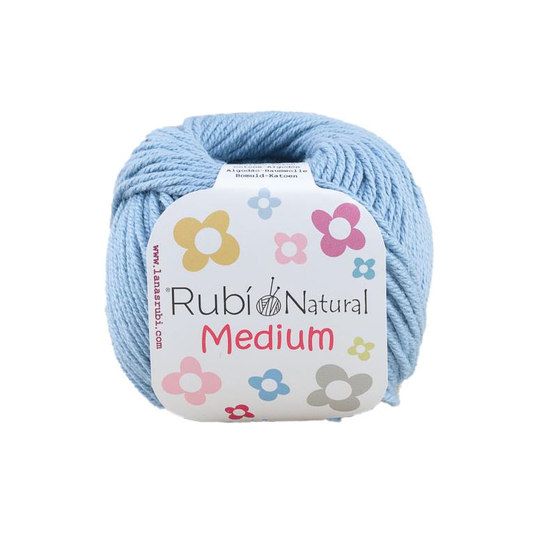 Ruby Natural Medium Ball – Cotton 50 g, medium thickness
