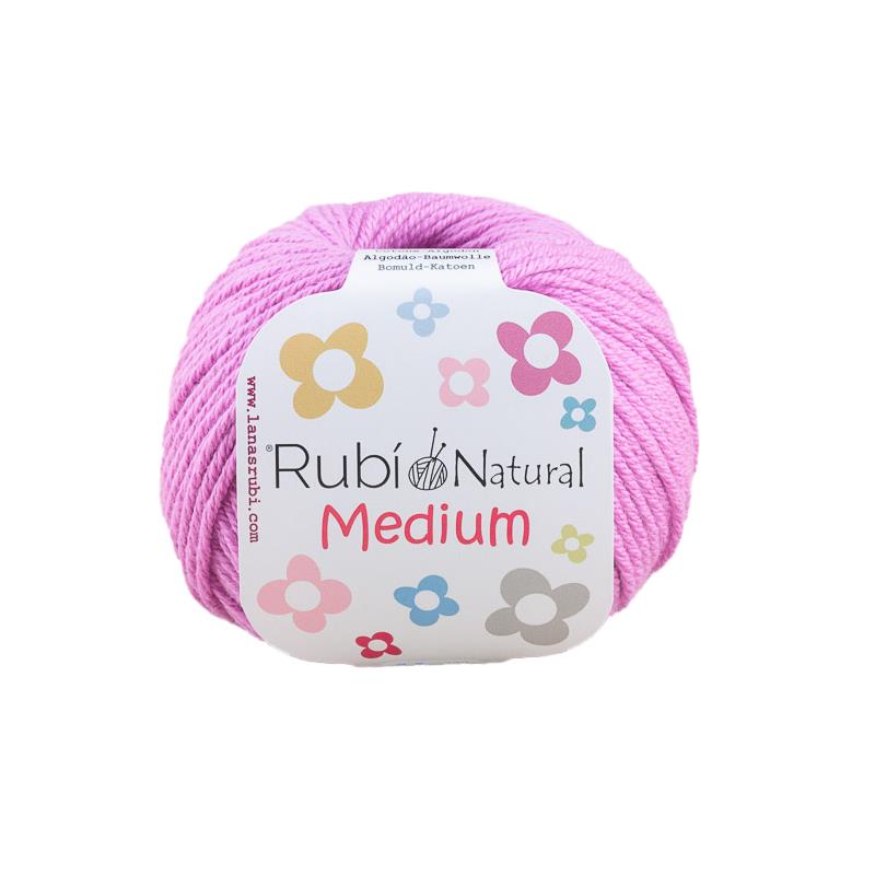 Ruby Natural Medium Ball – Cotton 50 g, medium thickness