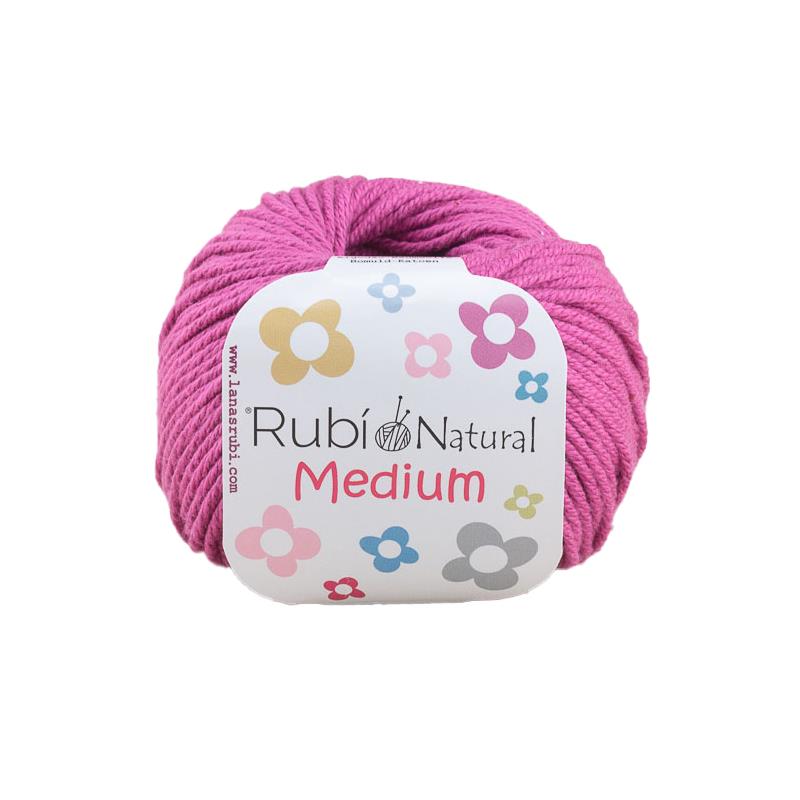 Ruby Natural Medium Ball – Cotton 50 g, medium thickness