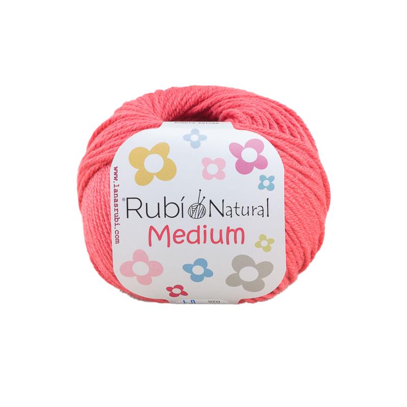Ruby Natural Medium Ball – Cotton 50 g, medium thickness