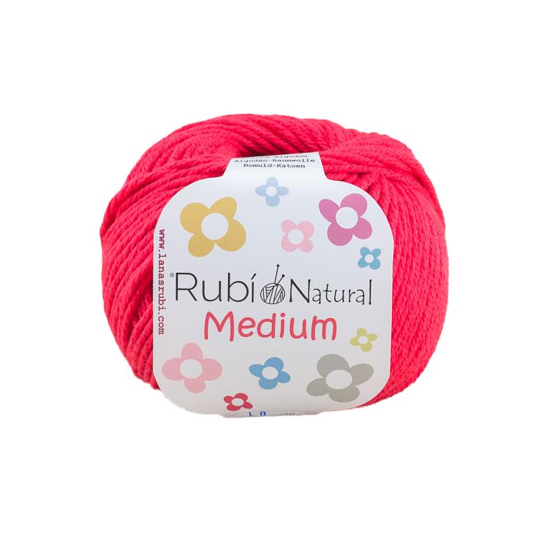 Ruby Natural Medium Ball – Cotton 50 g, medium thickness