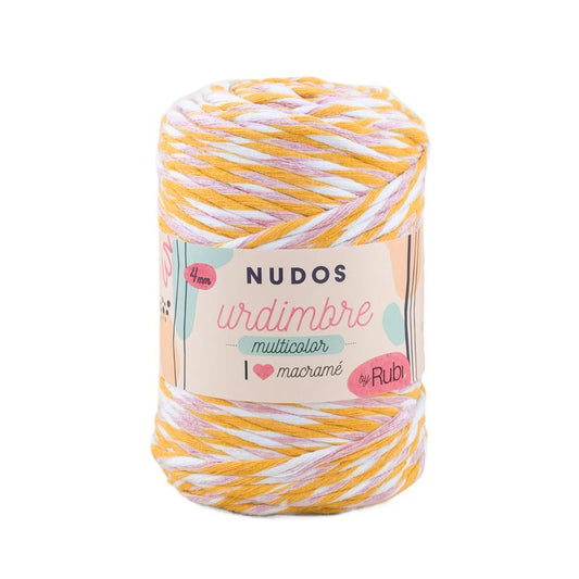 Ovillo Rubí Nudos Urdimbre Multicolor – Algodón 500 g, macramé decorativo