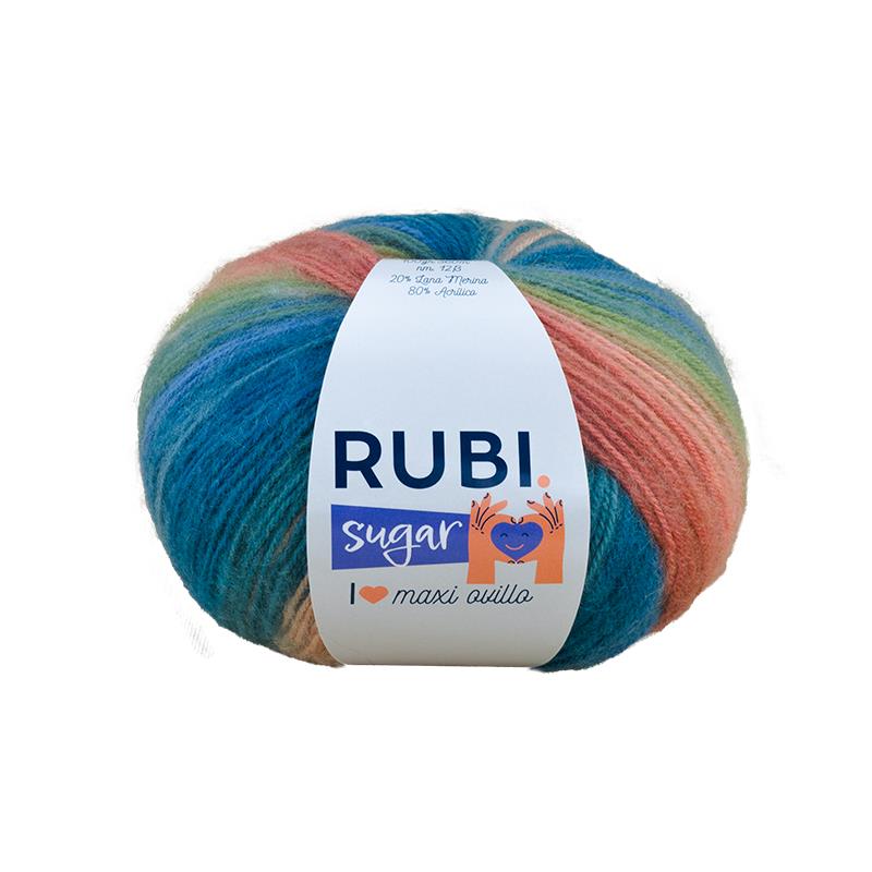 Ovillo Rubí Sugar – Lana merino 100 g, efecto degradado