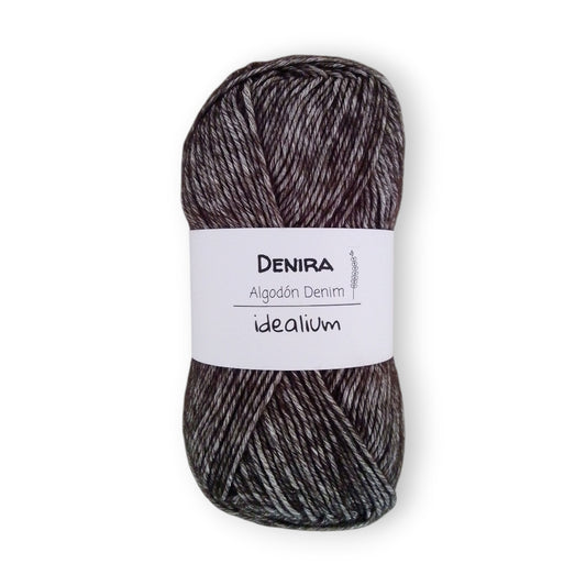 Ovillo Idealium Denira - Algodón 50g, jaspeado efecto denim