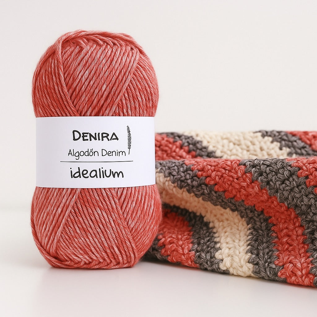 Ovillo Idealium Denira 002 Algodón efecto denim