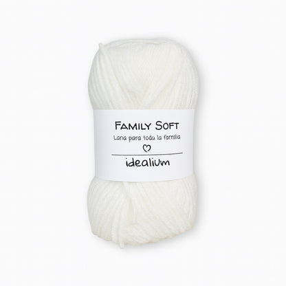 Ovillo Idealium Family Soft lana acrílica 019 blanco