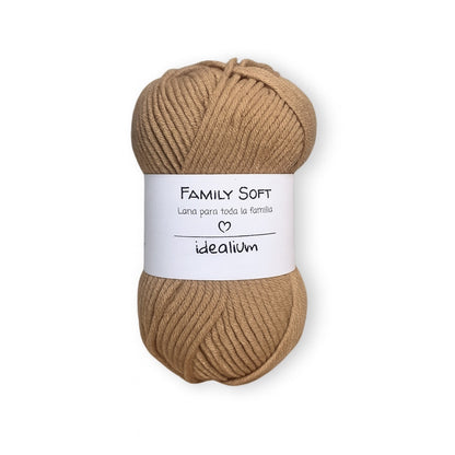 Ovillo Idealium Family Soft lana acrílica 042 marrón claro