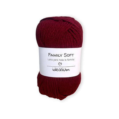 Ovillo Idealium Family Soft lana acrílica 045 granate