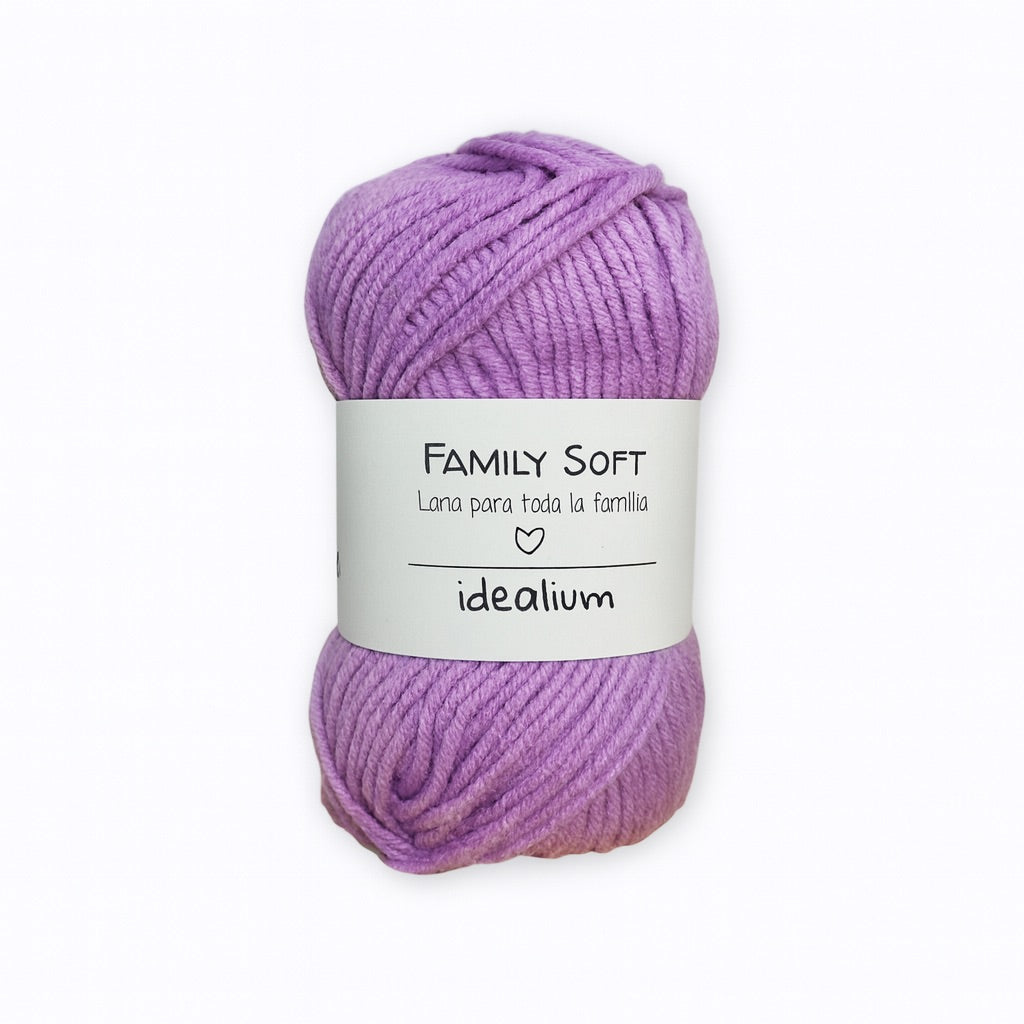 Ovillo Idealium Family Soft lana acrílica 065 malva