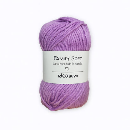Ovillo Idealium Family Soft lana acrílica 065 malva