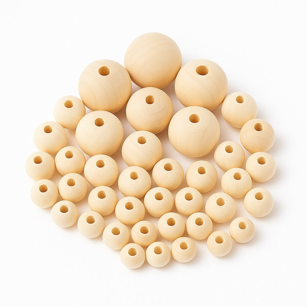 Pack Cuentas Naturales XXL — Madera natural para macramé