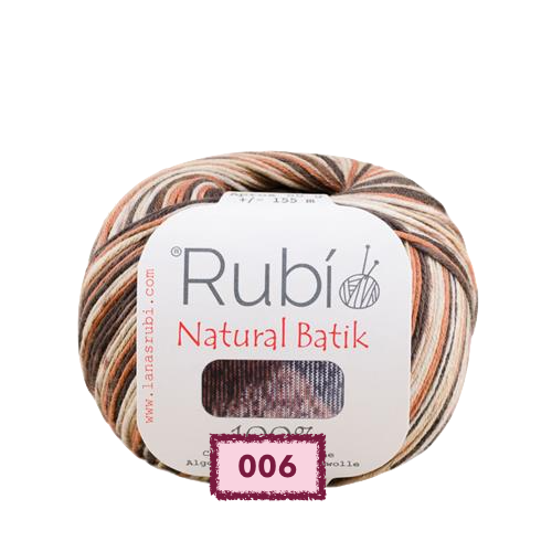 ovillo rubi natural batik algodón multicolor