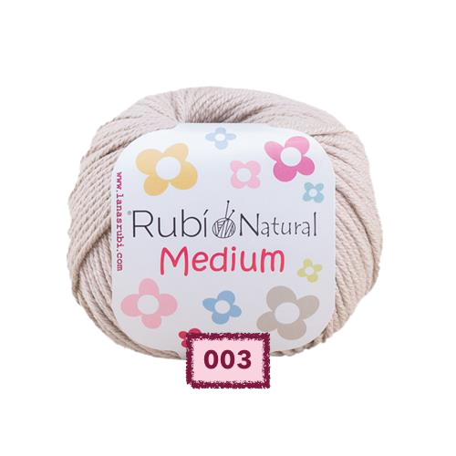 OVILLO DE ALGODON RUBI NATURAL MEDIUM