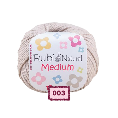OVILLO DE ALGODON RUBI NATURAL MEDIUM