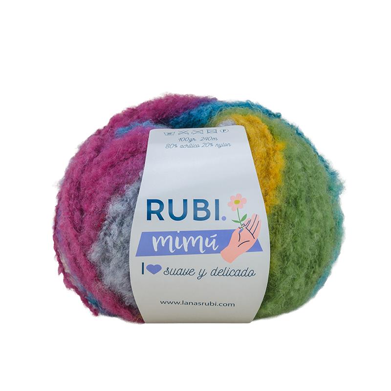 Ovillo Rubí Mimu – Acrílico ligero 100 g, proyectos multicolor