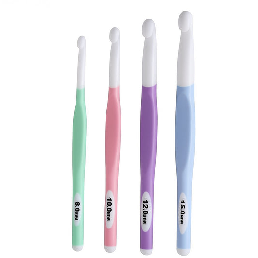 Set de 4 ganchillos XL de colores para trapillo y hilos gruesos