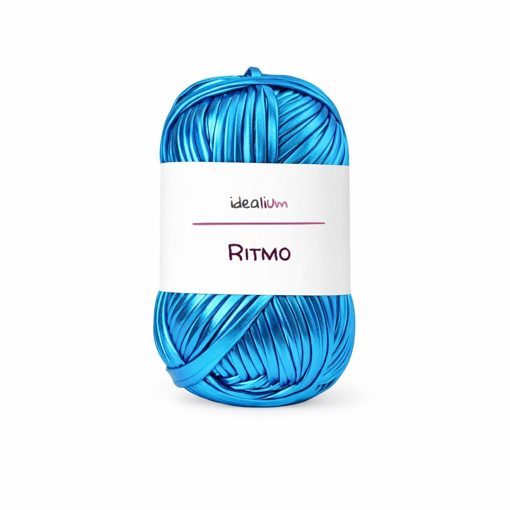 Ritmo · Trapillo metálico brillante para bolsos de fiesta R004 Azul