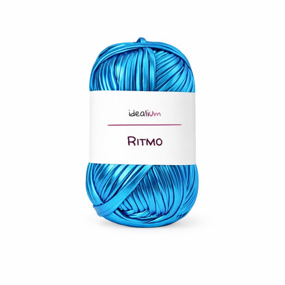 Ritmo · Trapillo metálico brillante para bolsos de fiesta R004 Azul