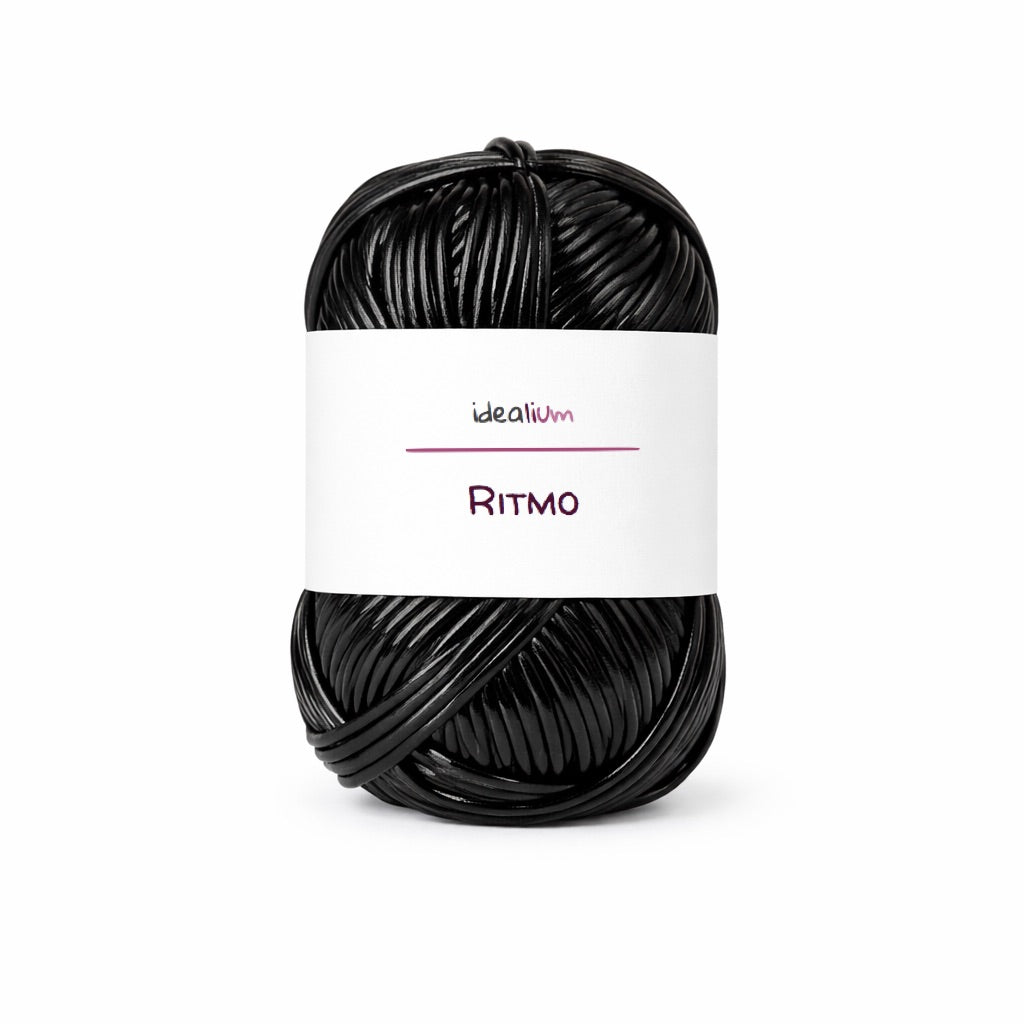 Ritmo · Trapillo metálico brillante para bolsos de fiesta R005 Negro