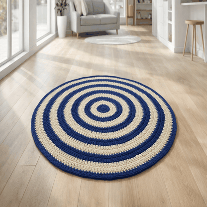 Patrón | Alfombra Mediterráneo de trapillo a crochet