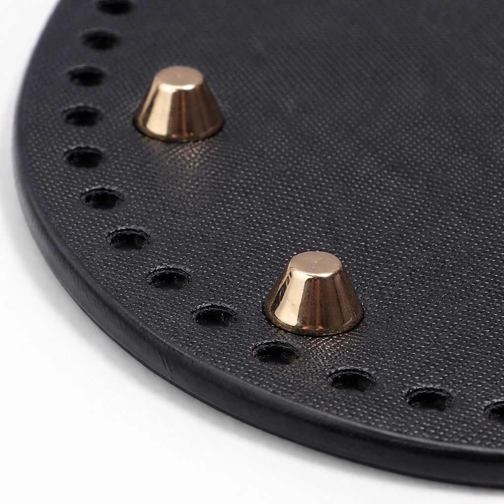 Base ovalada sintética negra para bolsos (perforada)