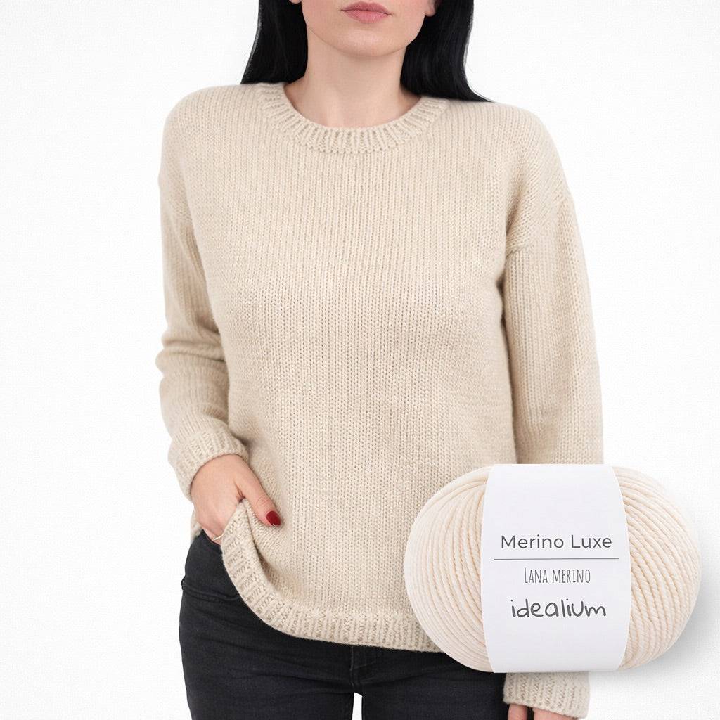 Kit para tejer Jersey Basic Merino – Lana Merino, Talla S/M