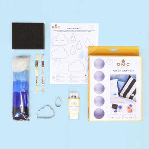 Kit Patch Art Nube y Gota de lluvia para fieltrar